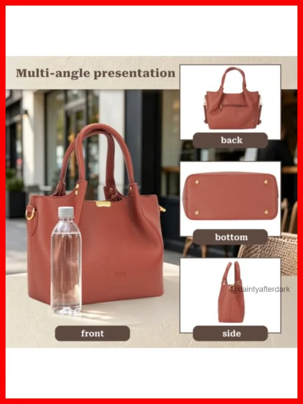 Vegan Leather Satchel Handbag for Women with Detachable Crossbody Strap